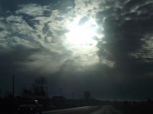 Die Sonne versucht sich zu verstecken