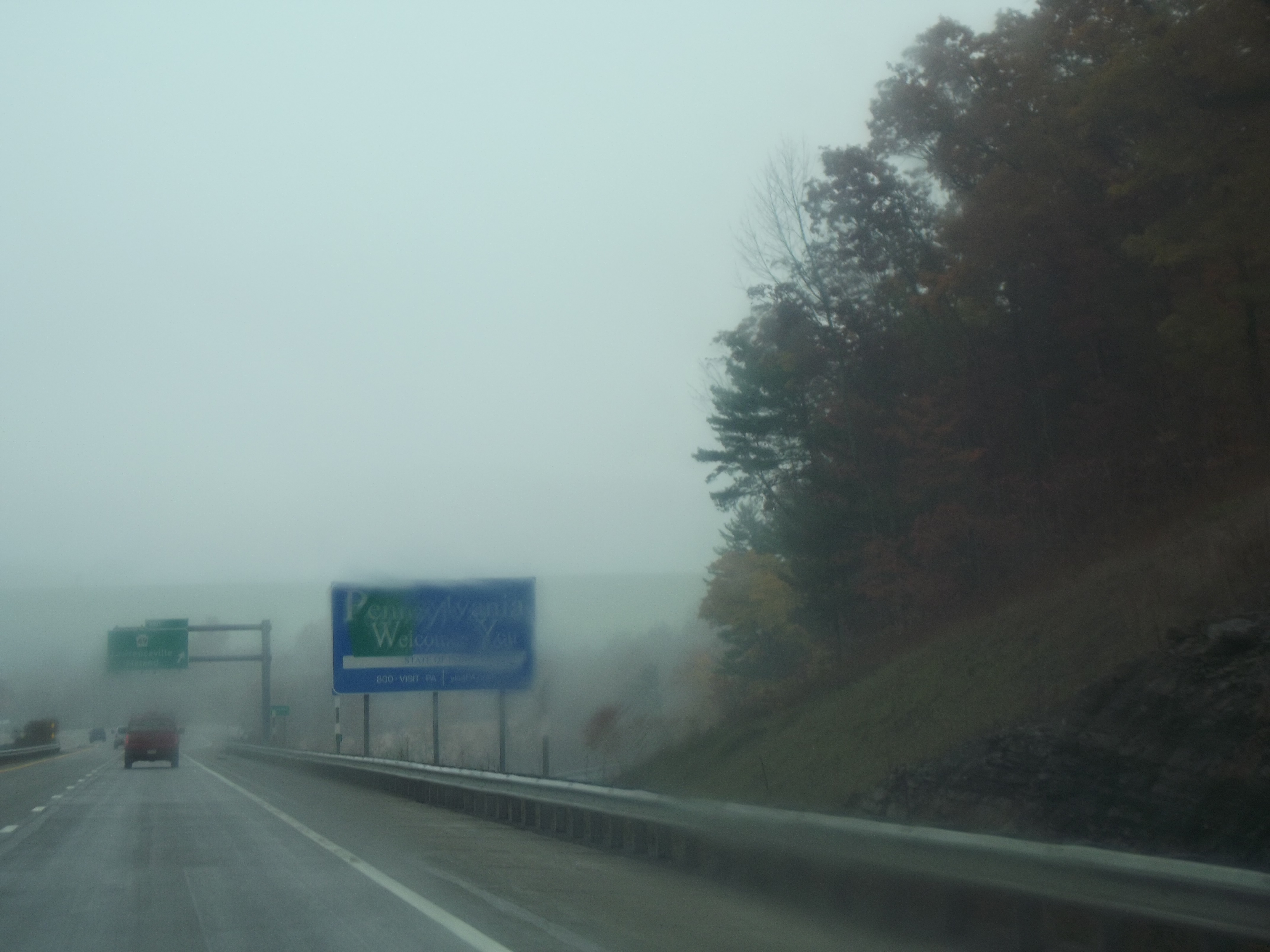 Nebel und Regen bei der Rückkehr nach Pennsylvania Nebel und Regen bei der Rückkehr nach Pennsylvania