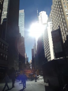 Sonne am Times Square